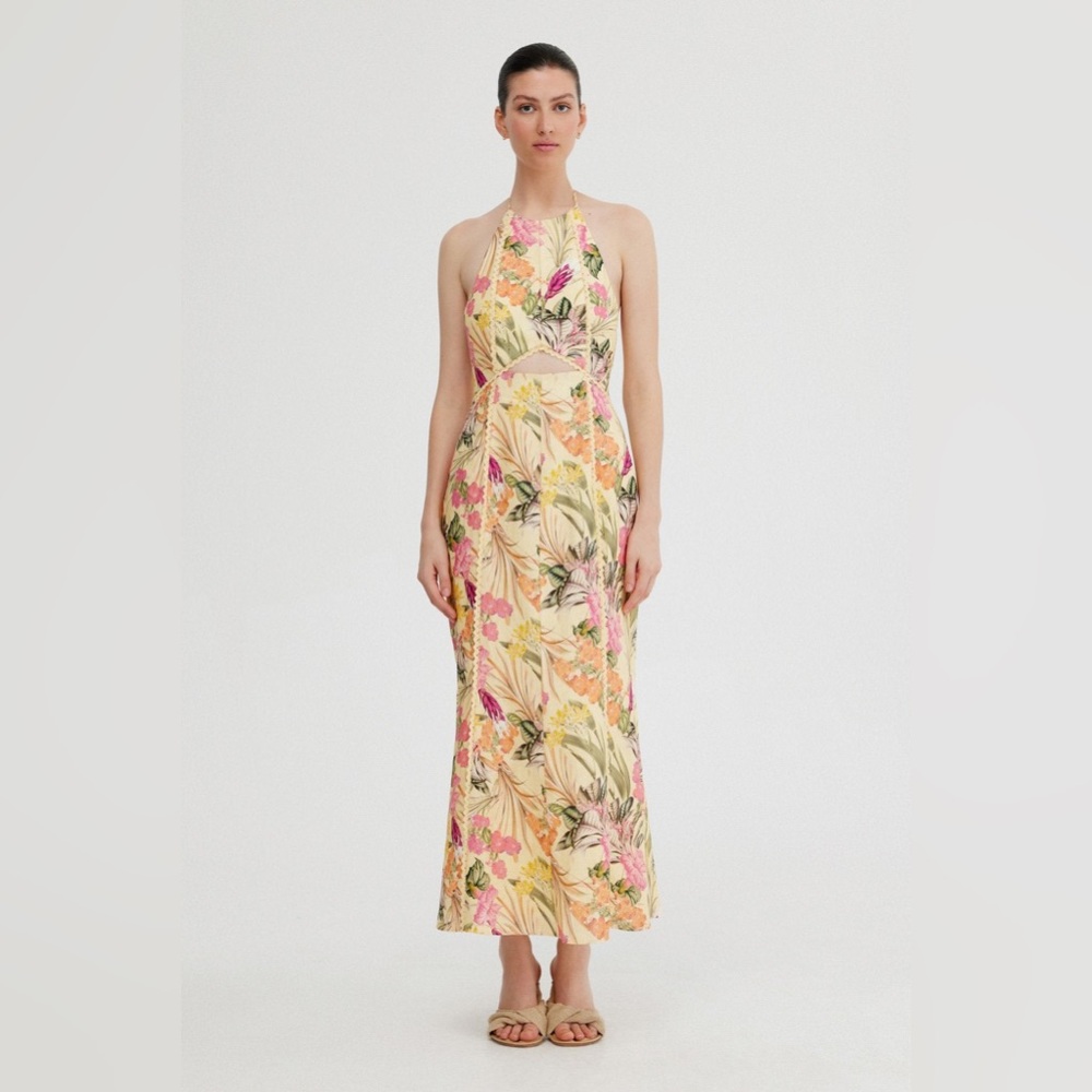 Elegant Backless Floral Dress